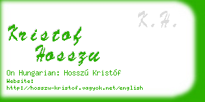 kristof hosszu business card
